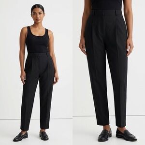 Zara Woman Black Elastic-Waist Trousers